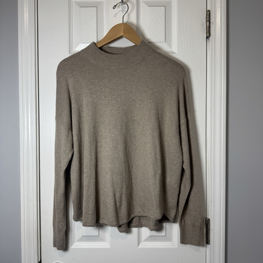 Madewell Women's Khaki Ashbury‎ Long Sleeve Mock Neck Sweater Size Large